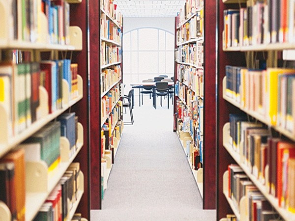 Piso de biblioteca escolar homogêneo