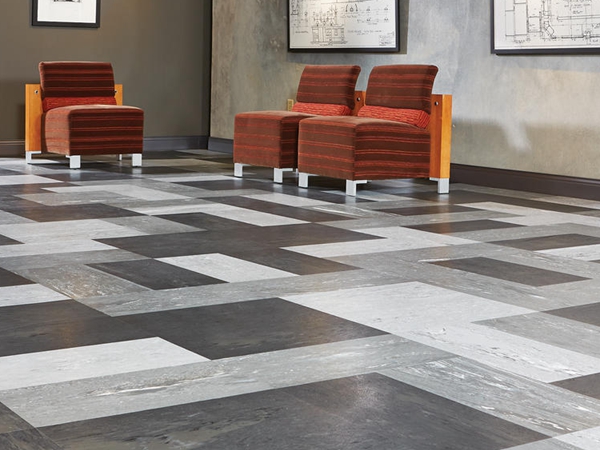 Heterogeneous vinyl floor