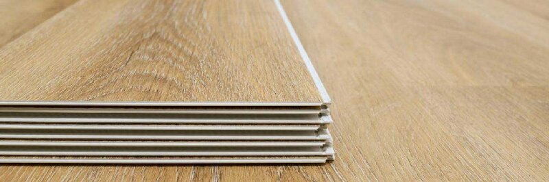 Stacked SPC rigid core flooring planks